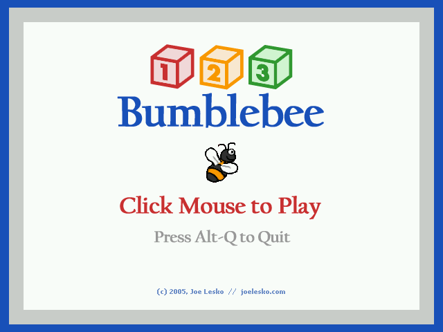 1-2-3 Bumblebee Game Cover