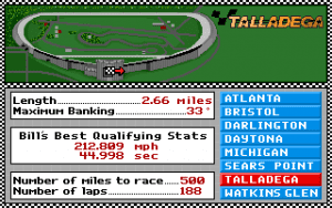Bill Elliott's NASCAR Challenge Gameplay (DOS)