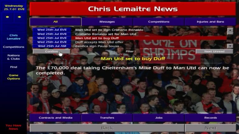 Championship Manager: Season 00/01 - Old Games Download