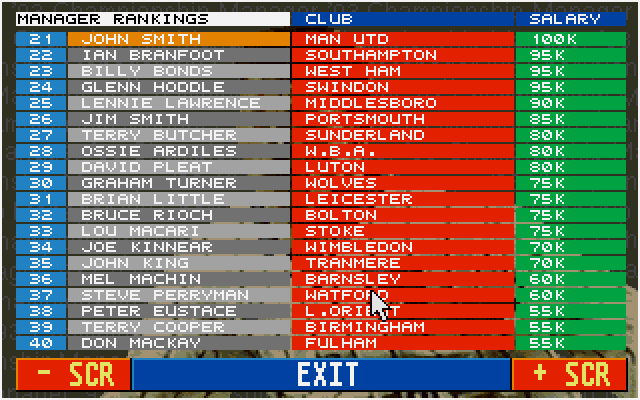 Championship Manager 93 (DOS) Game Download