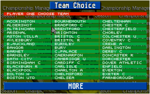 Championship Manager: End of 1994 Season Data Up-date Disk Gameplay (DOS)
