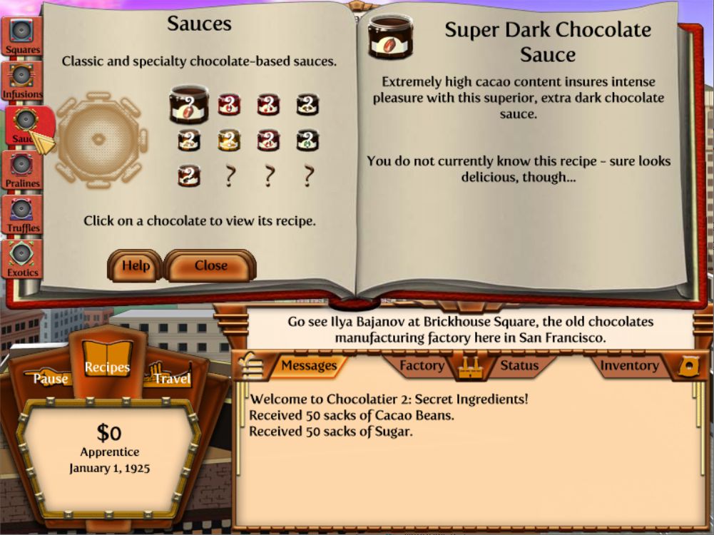 chocolatier 2 secret ingredients game