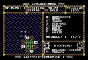 Conquestador Szenario Generator Gameplay (Commodore 64)