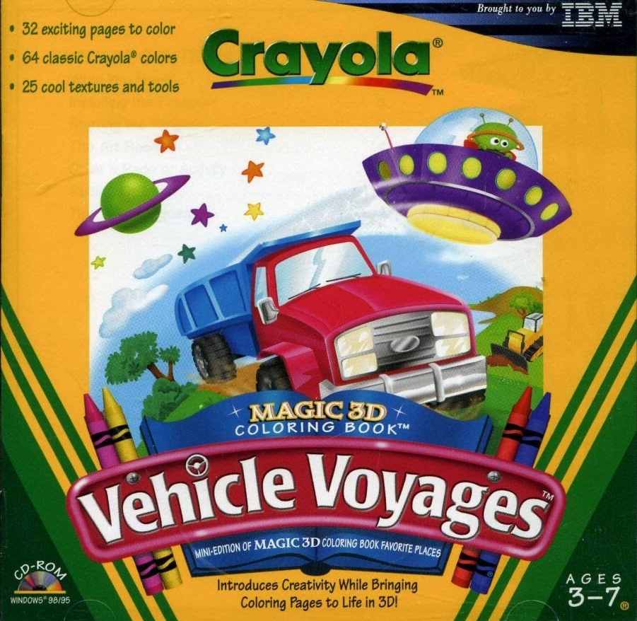 Crayola Magic 3D Coloring Book Vehicle Voyages Game Cover