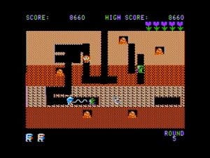 Dig Dug Gameplay (Apple II)