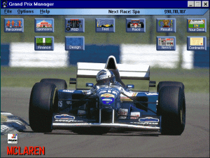 Grand Prix Manager Gameplay (Windows 3.x)