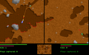 Liero Gameplay (DOS)