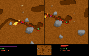 Liero Gameplay (DOS)
