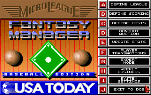 Micro League Fantasy Manager Baseball Edition Gameplay (DOS)