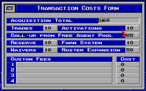 Micro League Fantasy Manager Baseball Edition Gameplay (DOS)