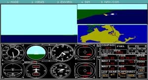 Microsoft Flight Simulator 3.0 Gameplay (DOS)