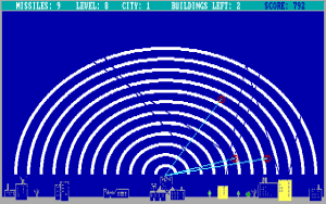 Missile Attack Gameplay (DOS)