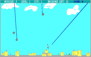 Missile Attack Gameplay (DOS)