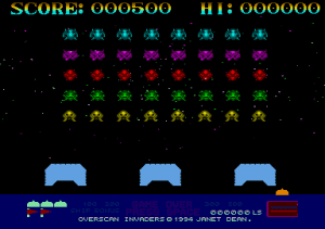 Overscan Invaders Gameplay (Atari ST)