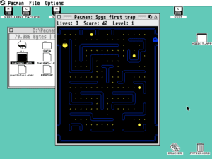 Pacman for GEM Gameplay (Atari ST)