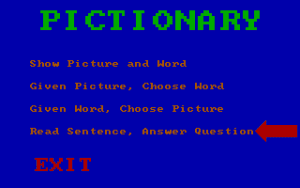 Pictionaries Gameplay (DOS)