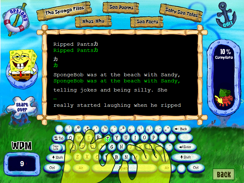 SpongeBob Practice Typing