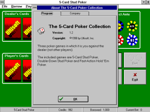 The 5-Card Poker Collection Gameplay (Windows 3.x)