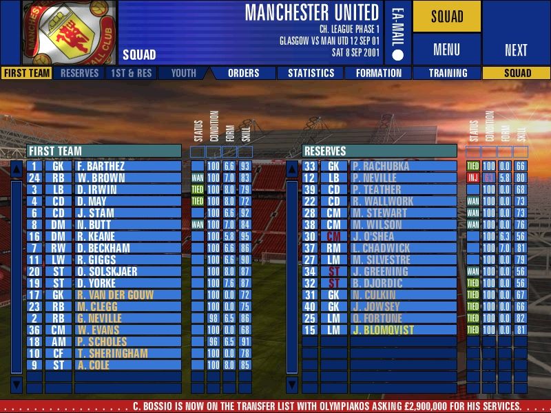 The F.A. Premier League Manager 2002 Gameplay (Windows)
