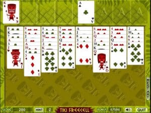 Tiki Freecell Gameplay (Windows)