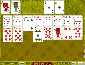Tiki Freecell Gameplay (Windows)