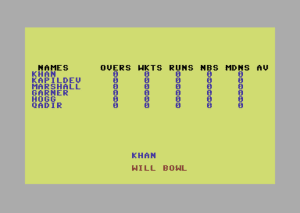 Tim Love's Cricket Gameplay (Commodore 64)