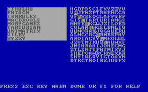 Word Seeking Gameplay (DOS)