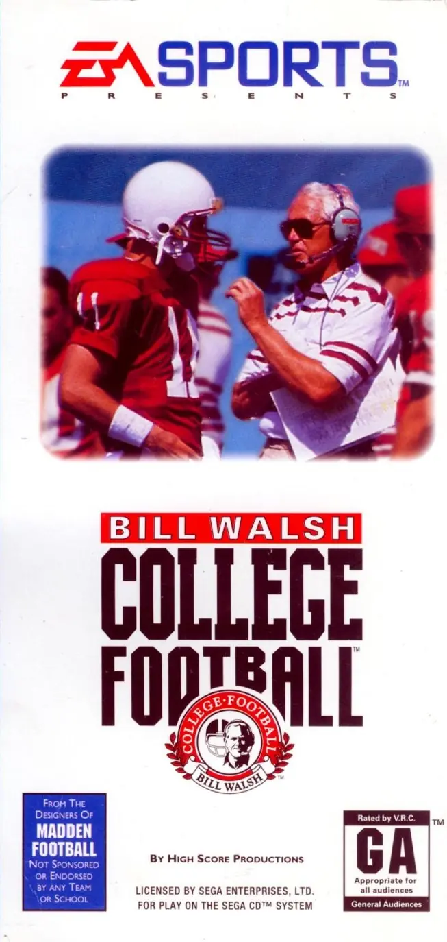 Bill Walsh College Football Game Cover