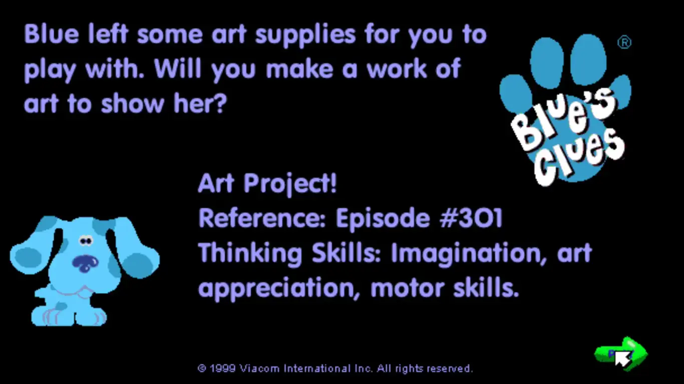 Blue's Clues 009: Art Project Game Cover
