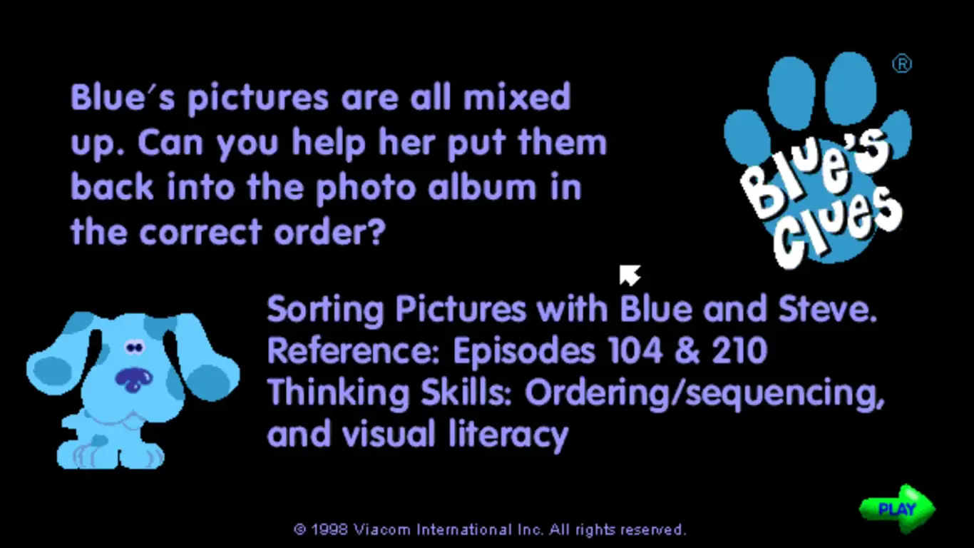 Blue's Clues 104: Picture Ordering Game Cover