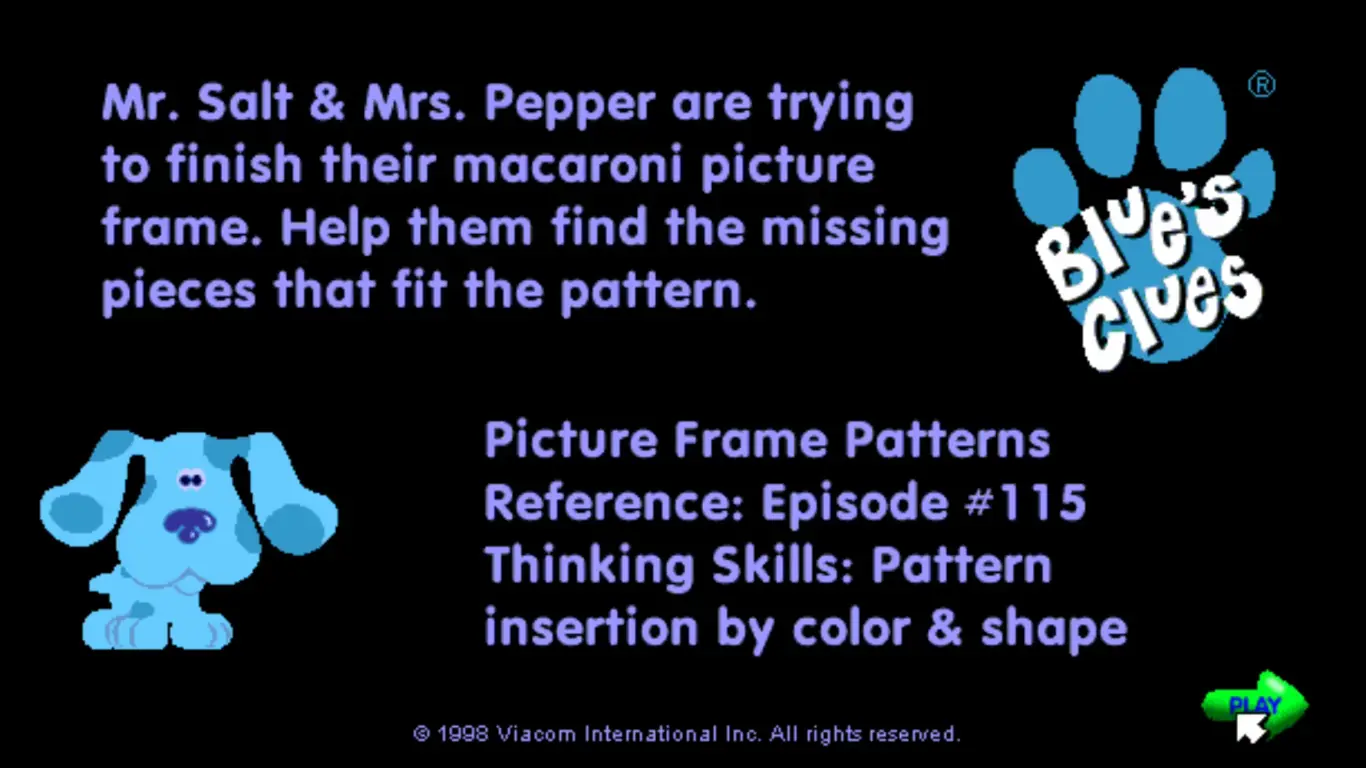Blue's Clues 115: Picture Frame Game Cover