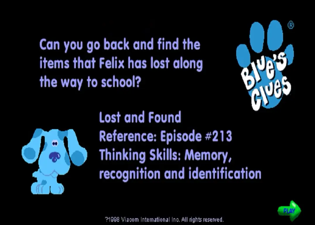 Blue's Clues 213: Lost and found Game Cover