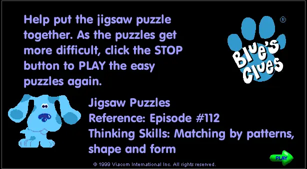 Blue's Clues: Jigsaw Puzzles Game Cover