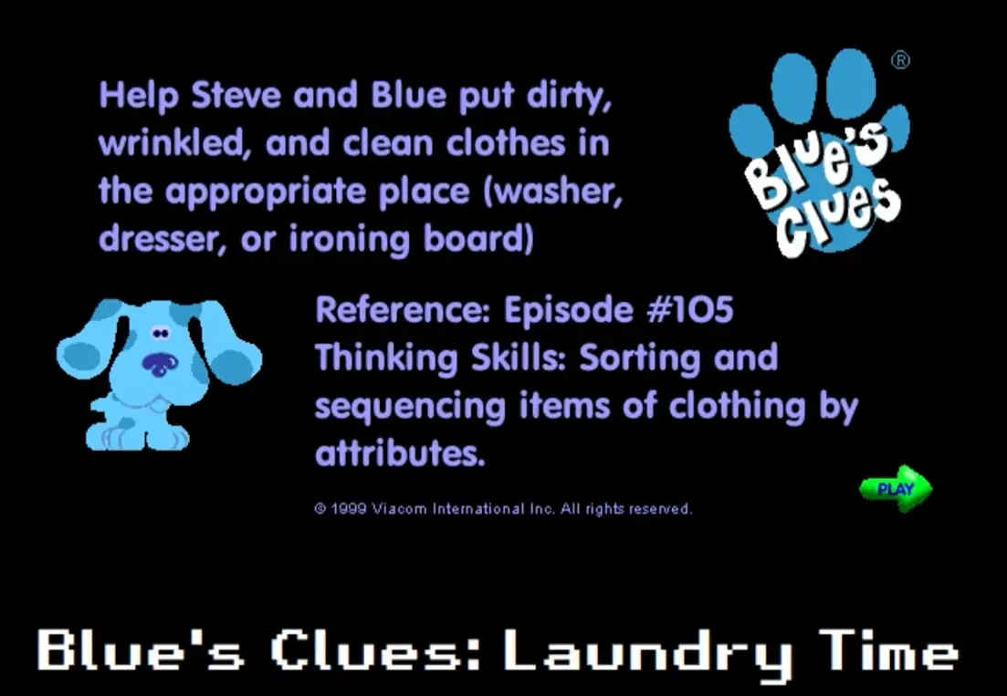 Blue's Clues: Laundry Time Game Cover