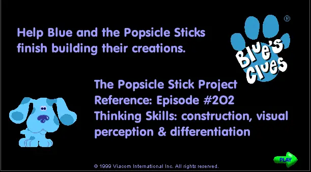 Blue's Clues: The Popsicle Stick Project Game Cover