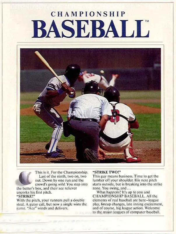 Championship Baseball Game Cover