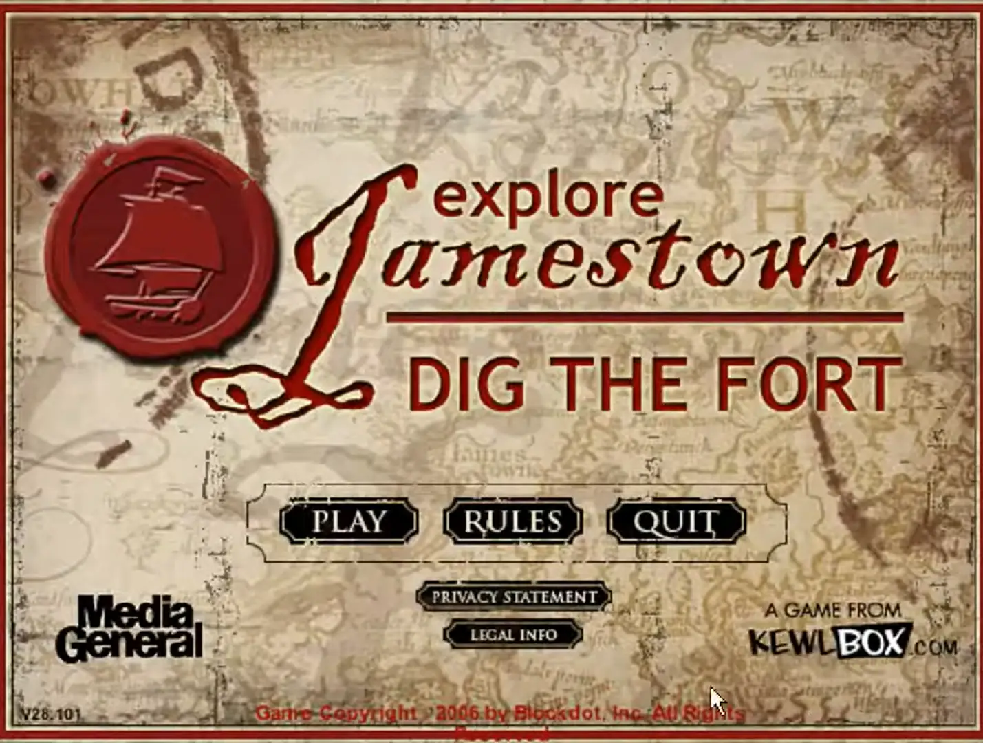Jamestown Explore : Dig the Fort Game Cover