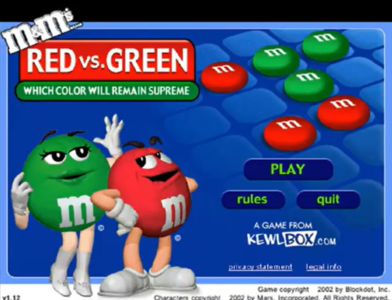 M&M's Red VS Green Game Cover