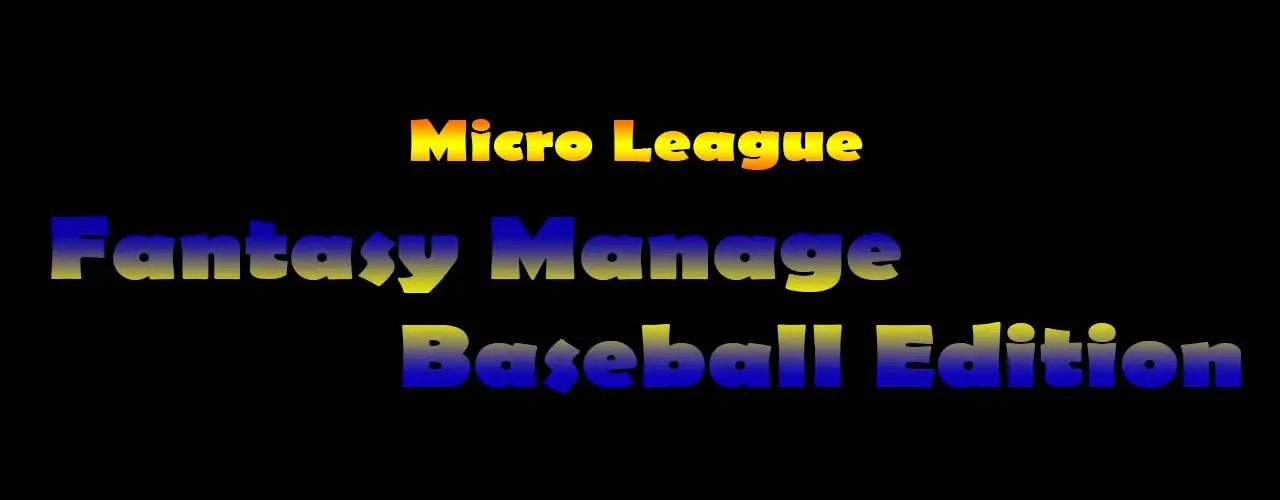 Micro League Fantasy Manager Baseball Edition Game Cover