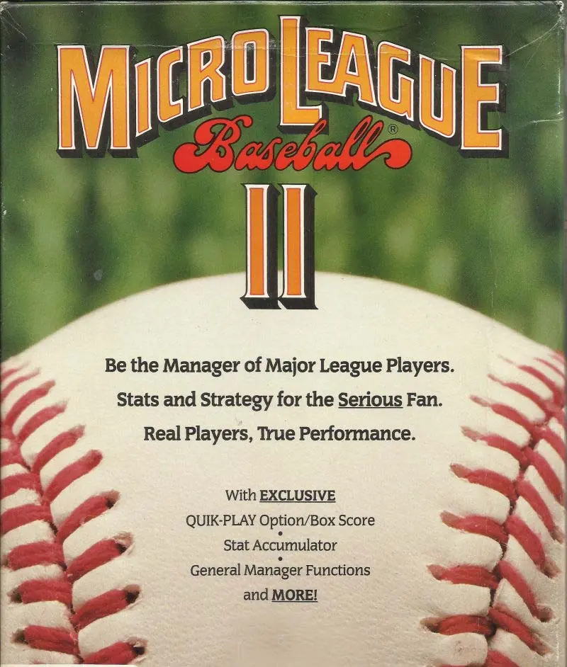 MicroLeague Baseball II Game Cover
