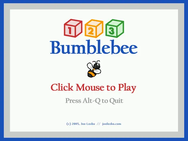 1-2-3 Bumblebee Game Cover