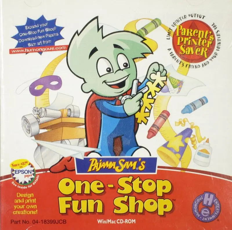 Pajama Sam's One Stop Fun Shop Game Cover